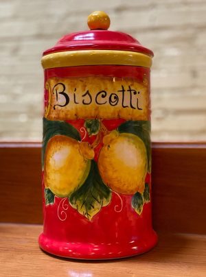 Hand Made Biscotti Jars - Red